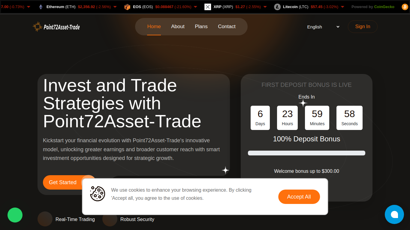 Archived capture of point72asset-trade.com, a website assessed as fraudulent.