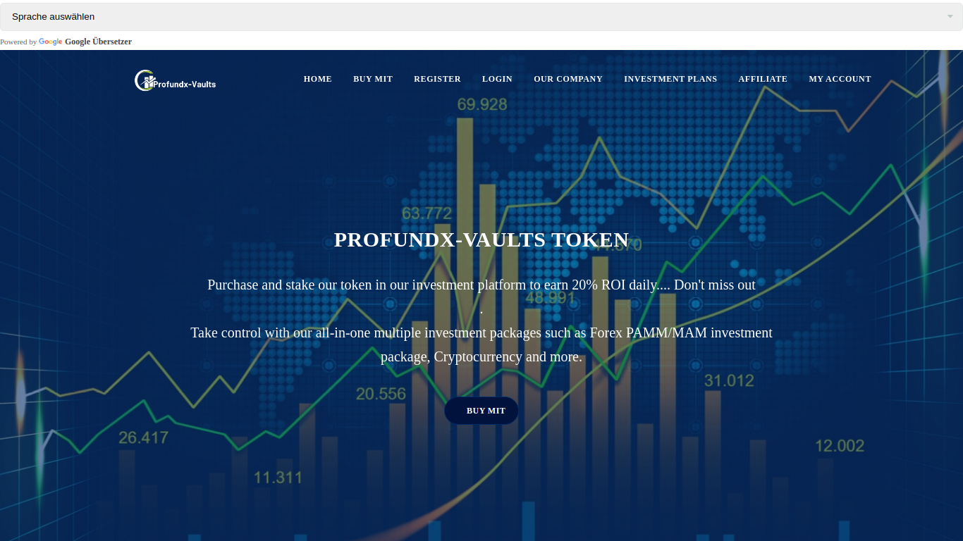 Archived capture of profundx-vault.click, a website assessed as fraudulent.