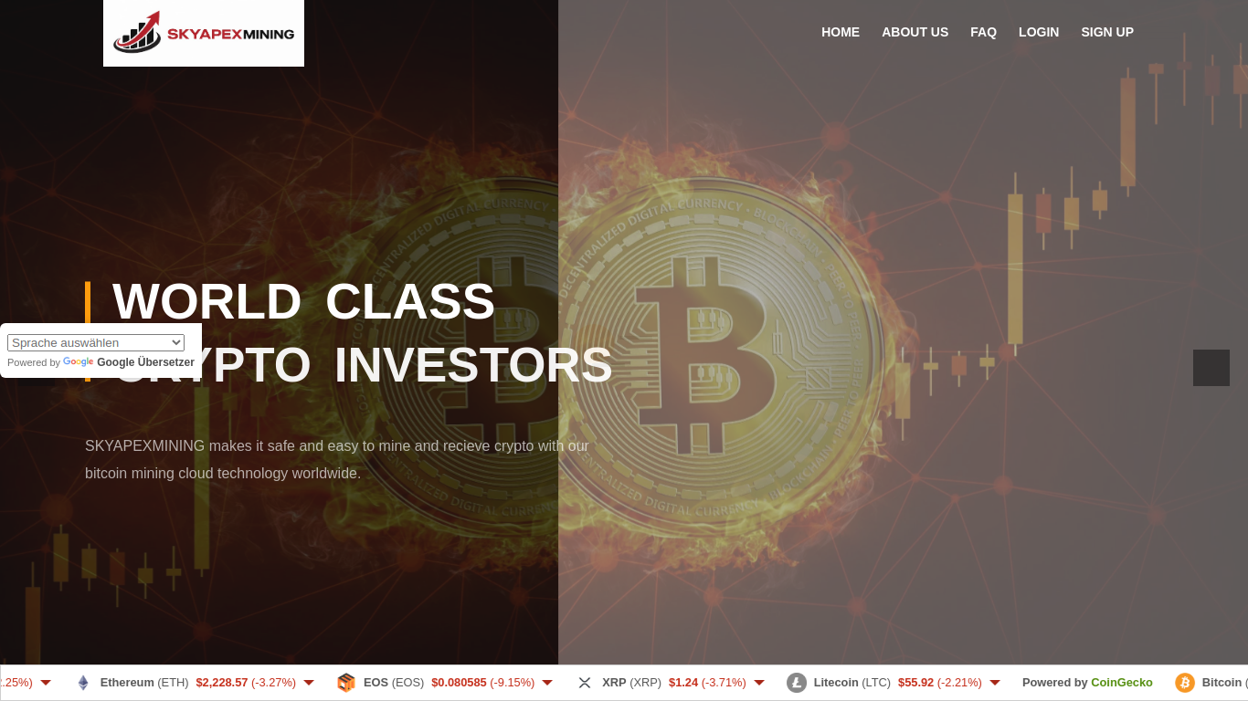 Archived capture of skyapexmining.com, a website assessed as fraudulent.