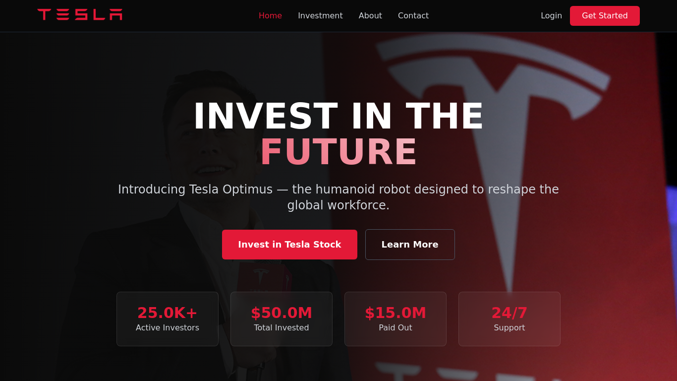 Archived capture of teslastockmarktltd.com, a website assessed as fraudulent.