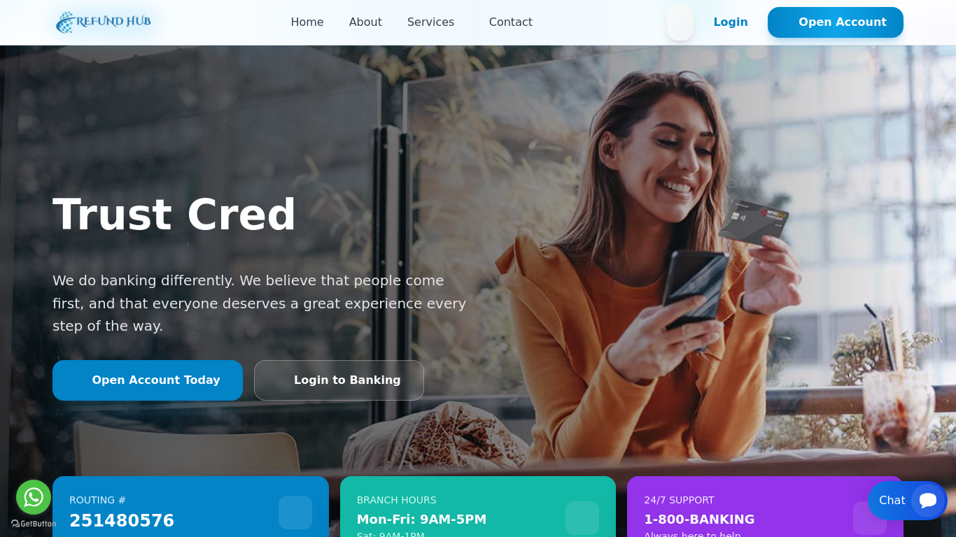 Archived capture of trustcred.org, a website assessed as fraudulent.