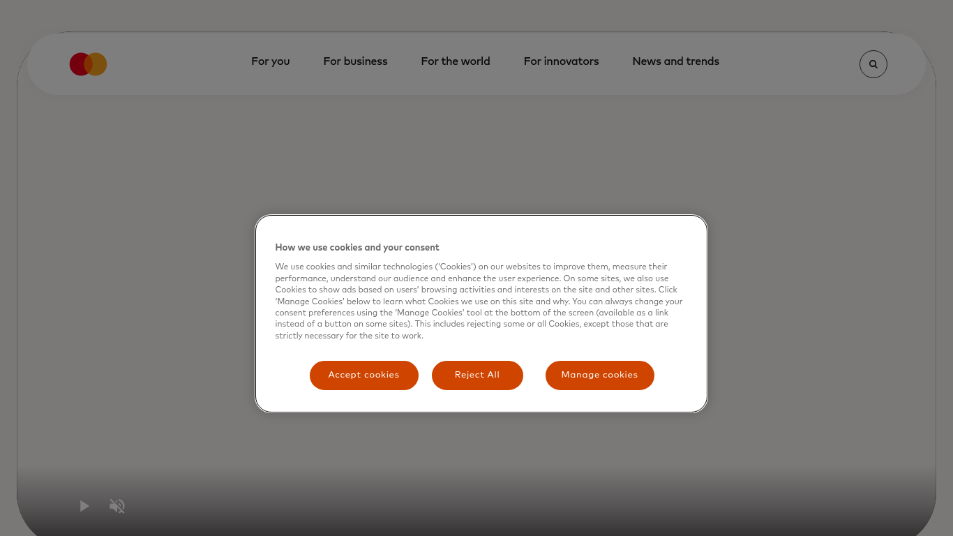 Screenshot of mastercard.com