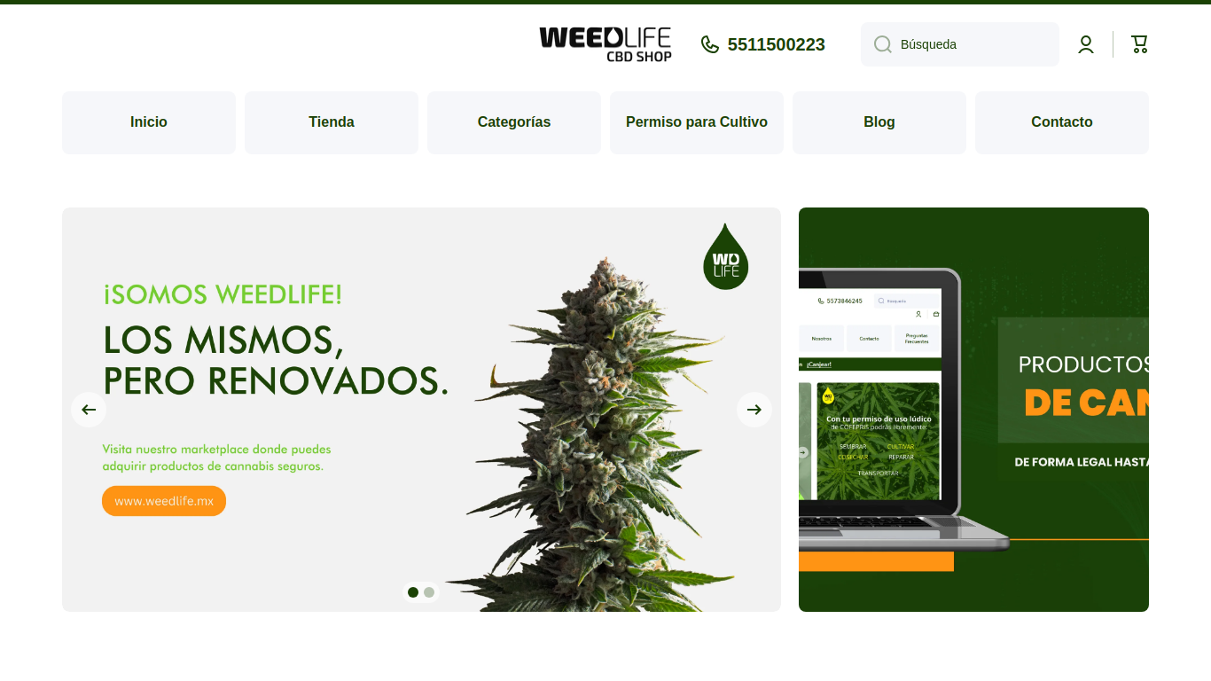 Screenshot of weedlife.mx