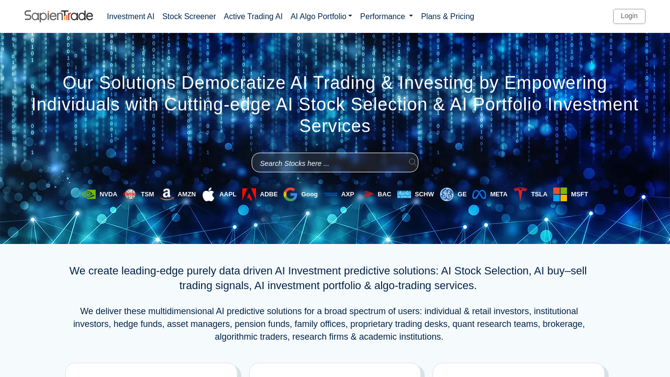 Screenshot of sapientrade.com