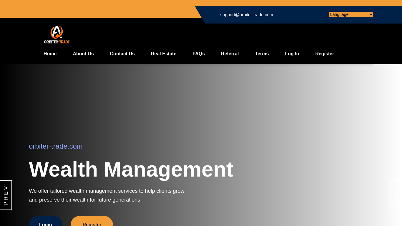 Screenshot of orbiter-trade.com