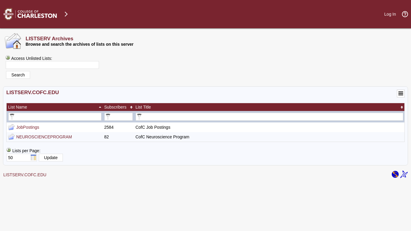 listserv.cofc.edu