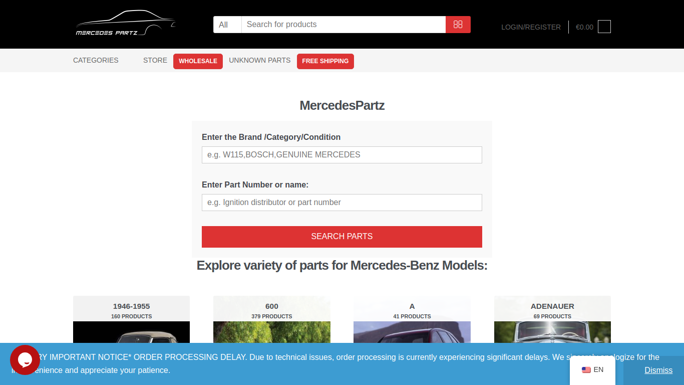 Screenshot of mercedespartz.com