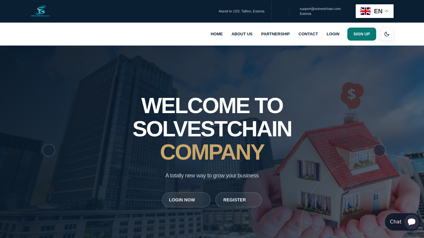 Screenshot of solvestchain.com