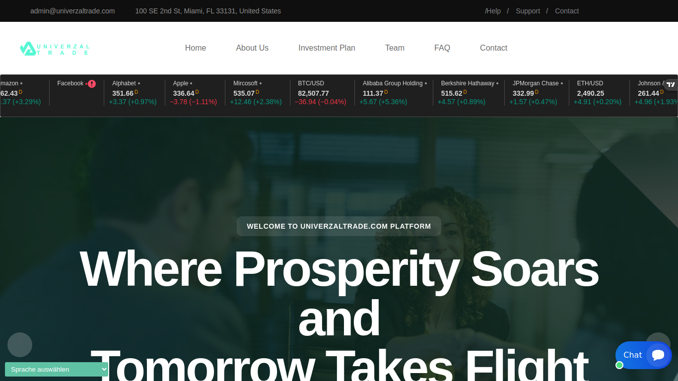 Screenshot of univerzaltrade.com