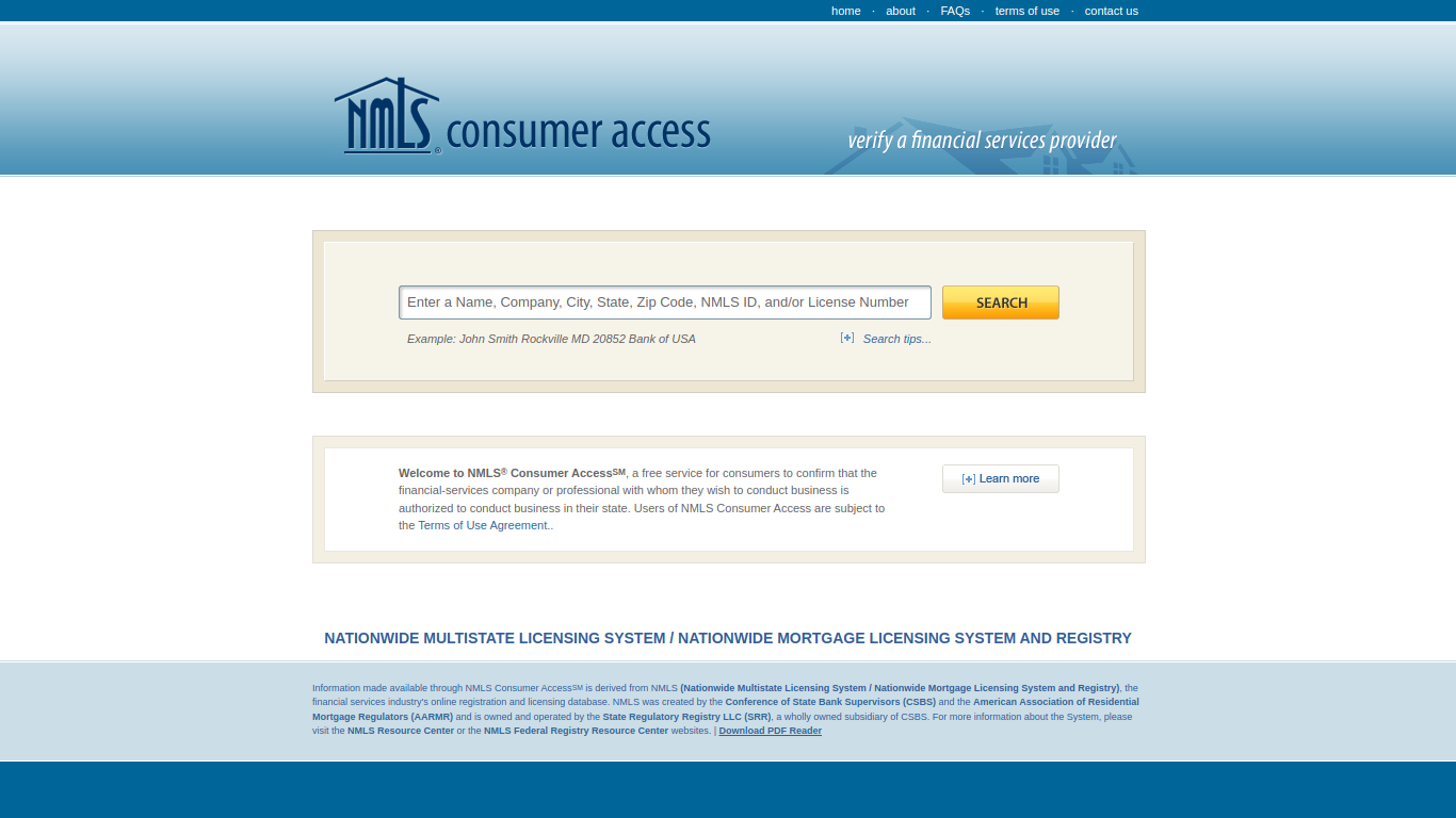 nmlsconsumeraccess.org
