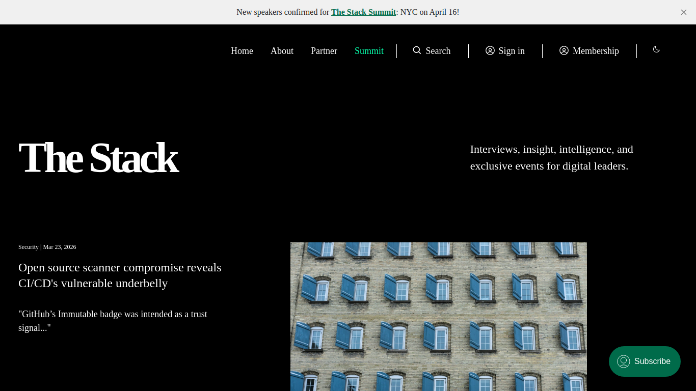 Screenshot of www.thestack.technology