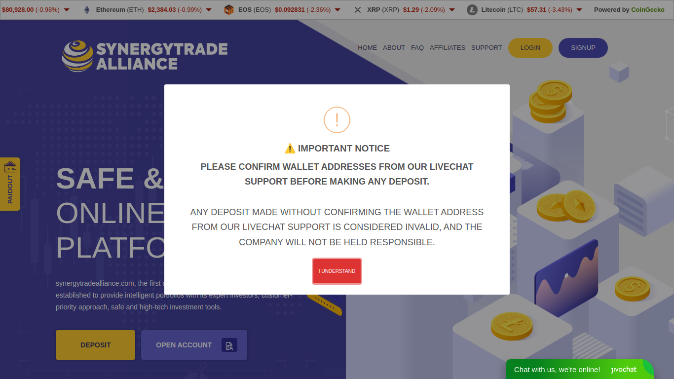 Screenshot of synergytradealliance.com