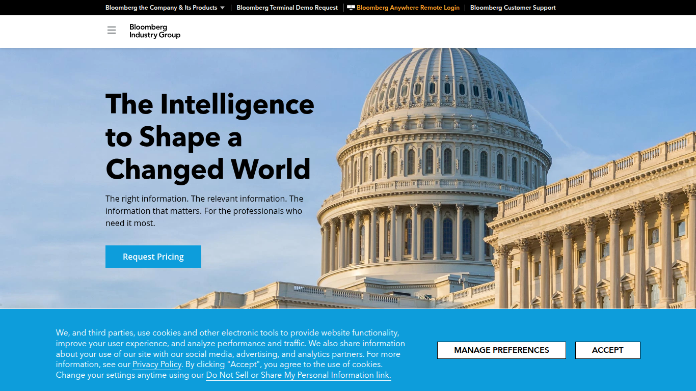 Screenshot of bloombergindustry.com