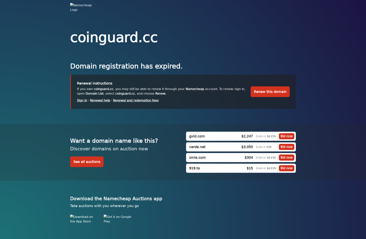Captura de coinguard.cc