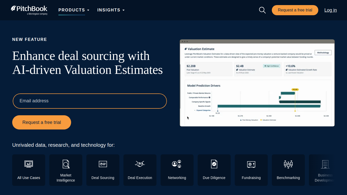 Screenshot of marketo.pitchbook.com