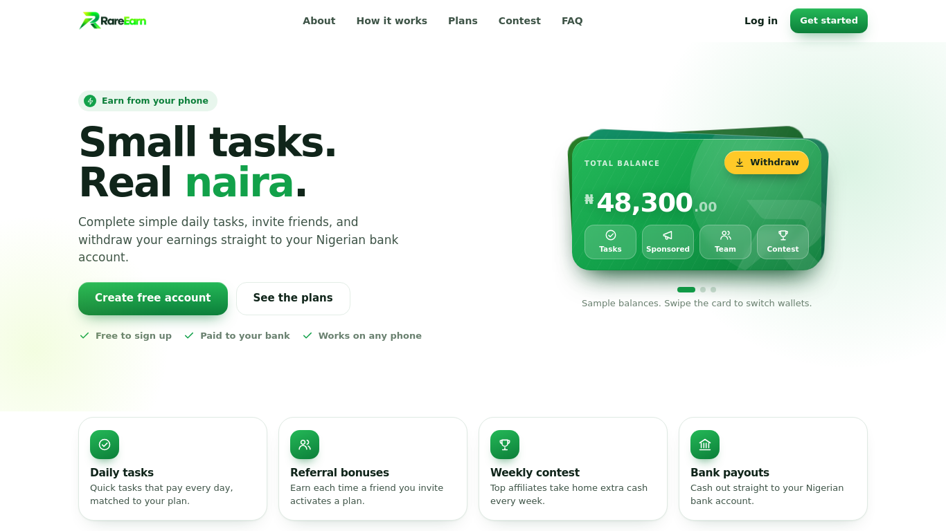 Screenshot of rareearn.live