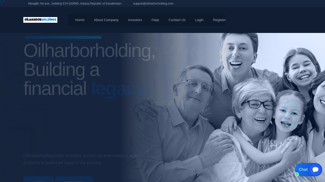 Screenshot of oilharborholding.com