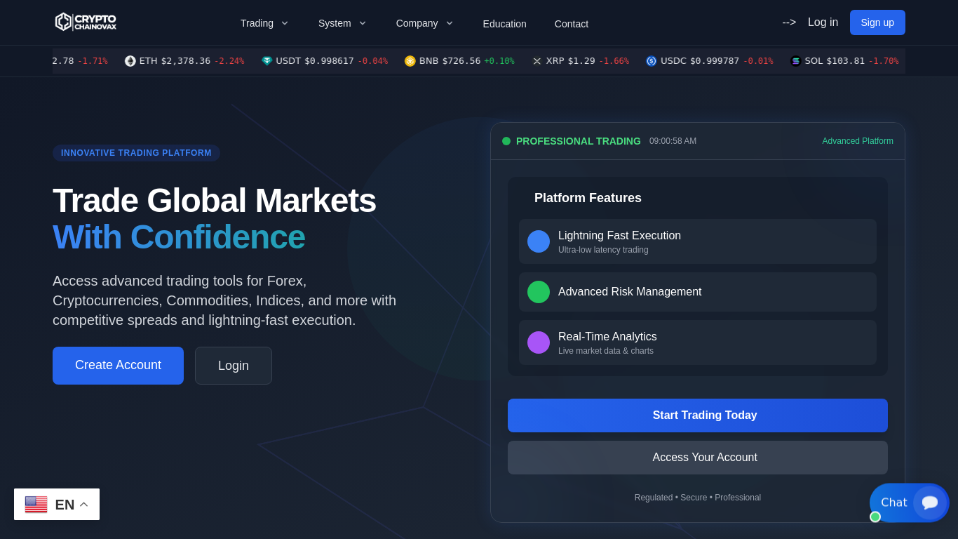 Screenshot of cryptochainovax.com