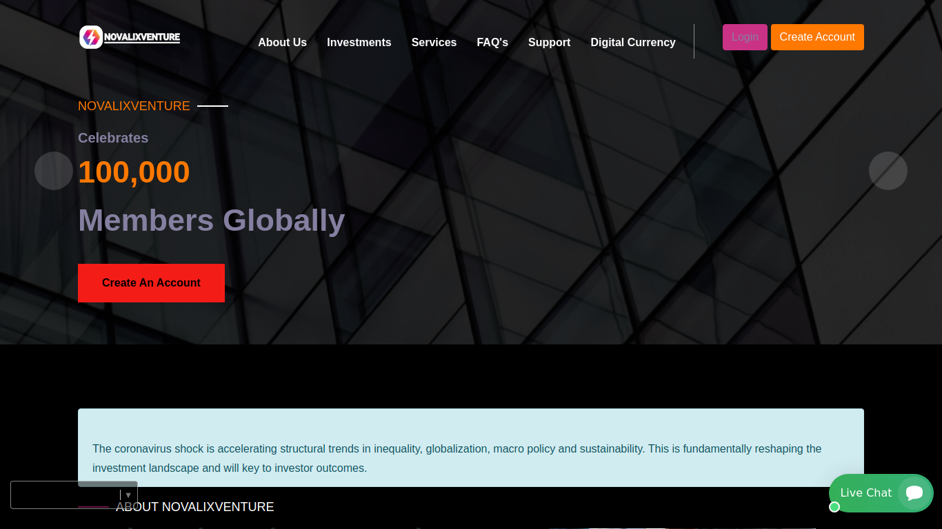 Captura de novalixventure.io