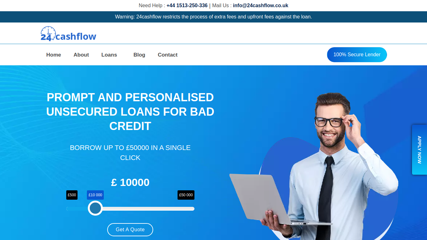 Screenshot of 24cashflow.co.uk
