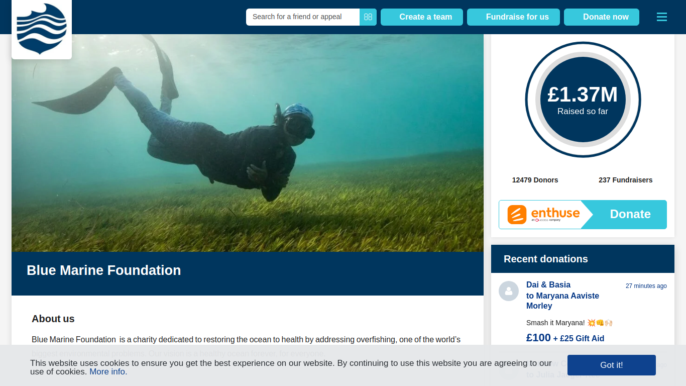 bluemarinefoundation.enthuse.com