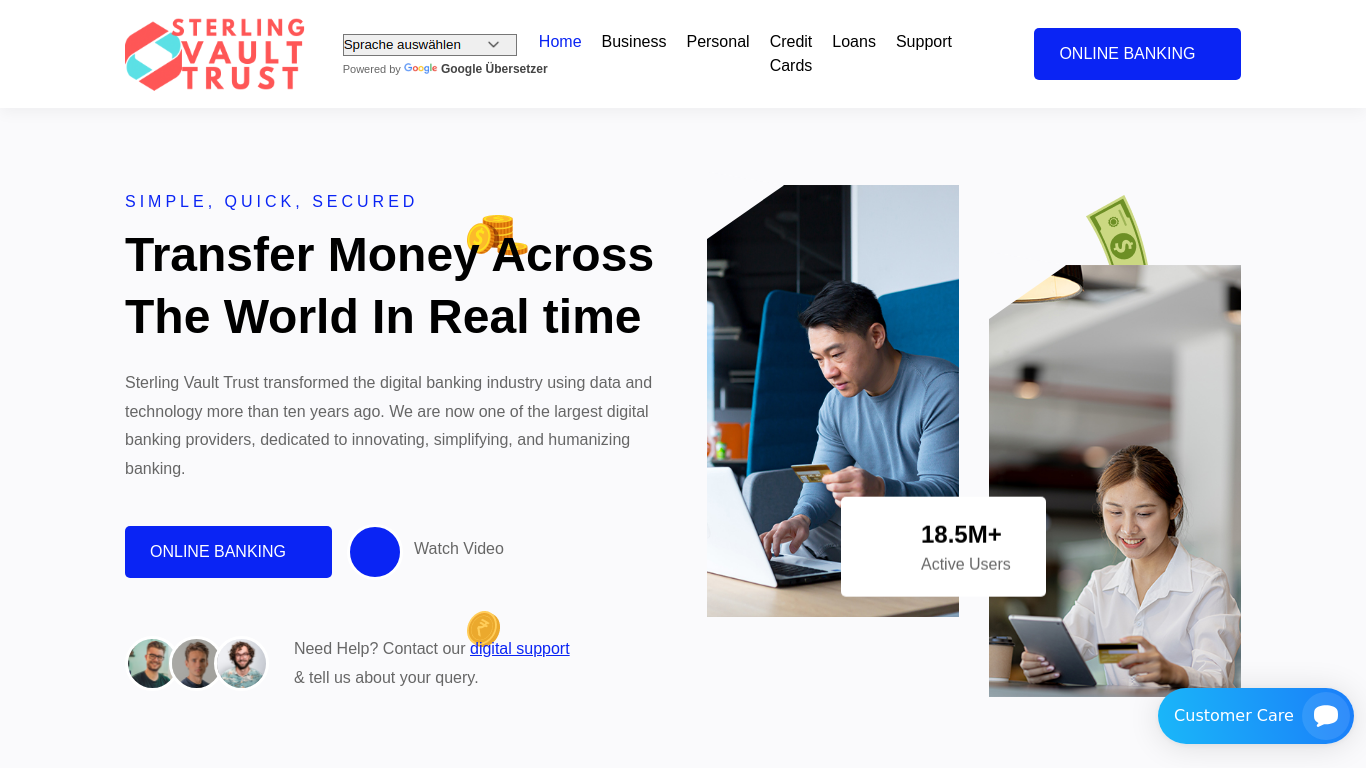 Screenshot of sterlingvaulttrust.com