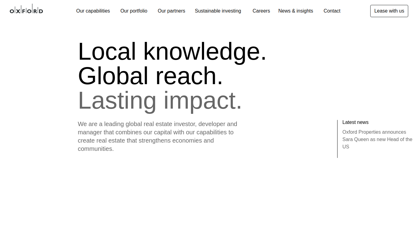Screenshot of www.oxfordproperties.com