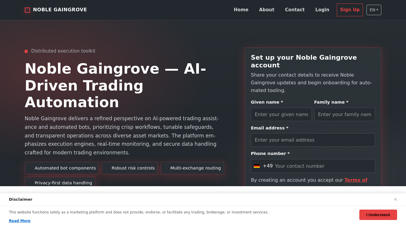 Screenshot of noblegaingrove.digital