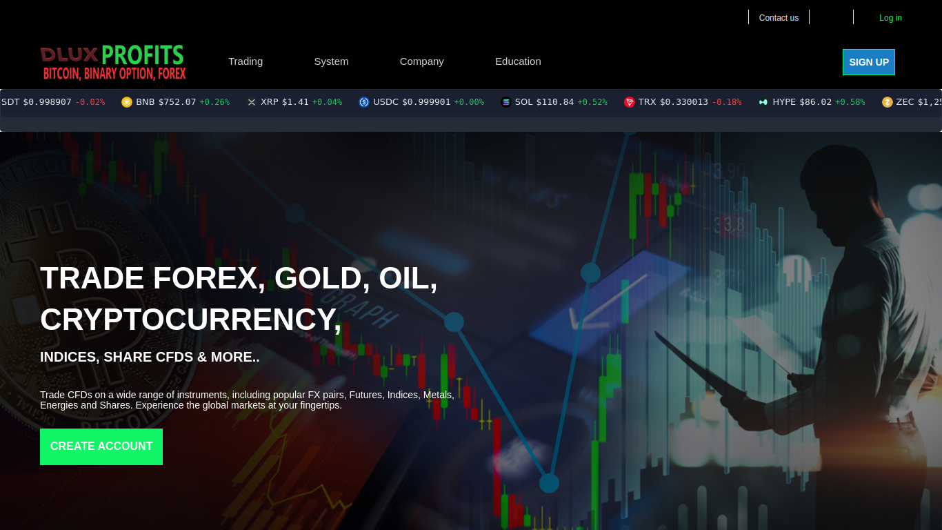 Captura de dluxprofit.com