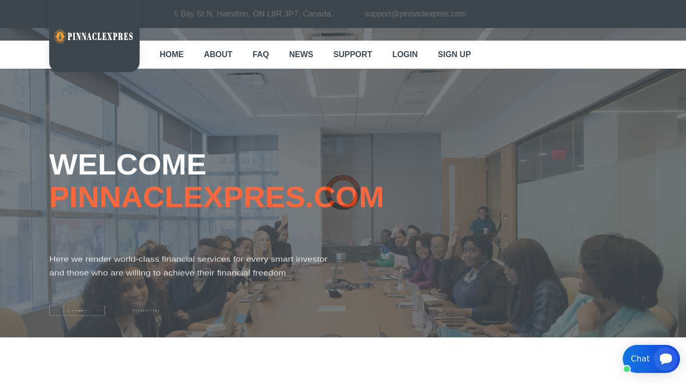 Screenshot of pinnaclexpres.com