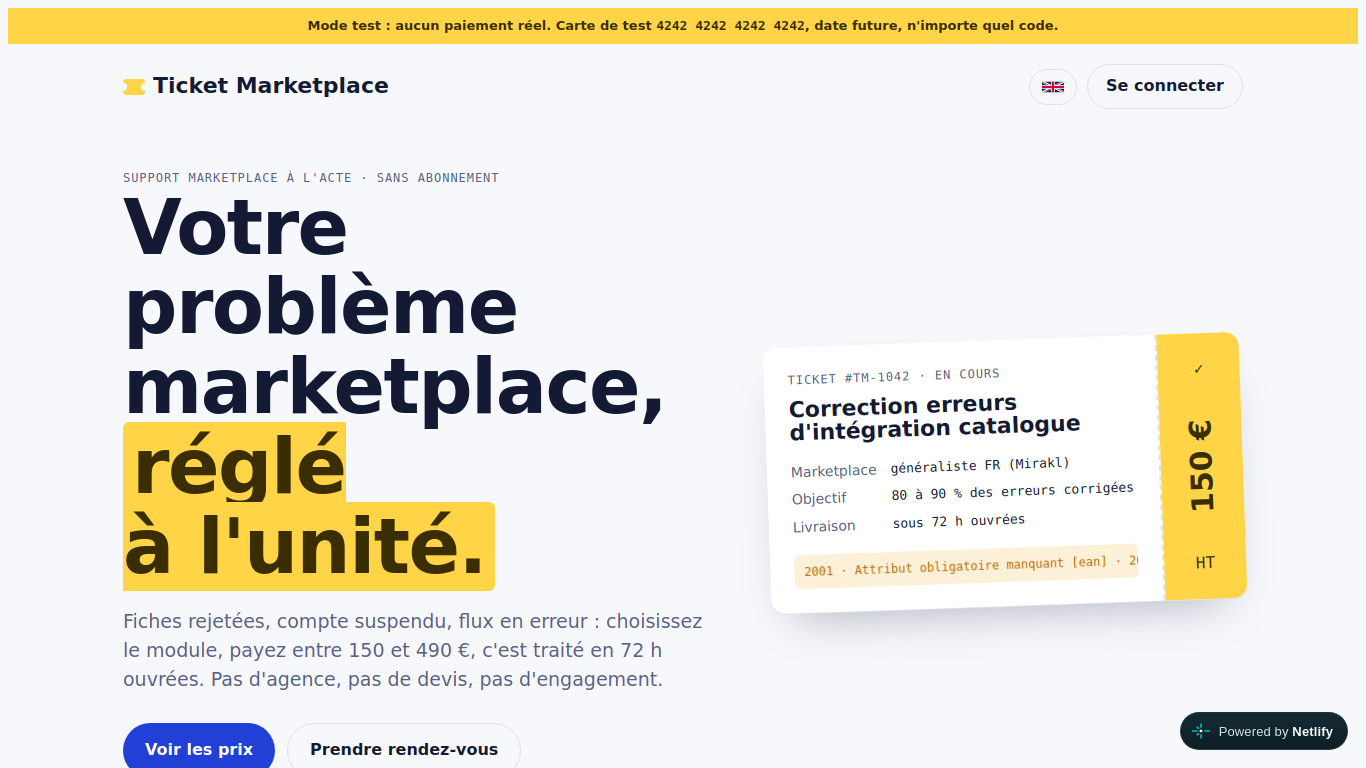Screenshot of ticketmarketplace.fr
