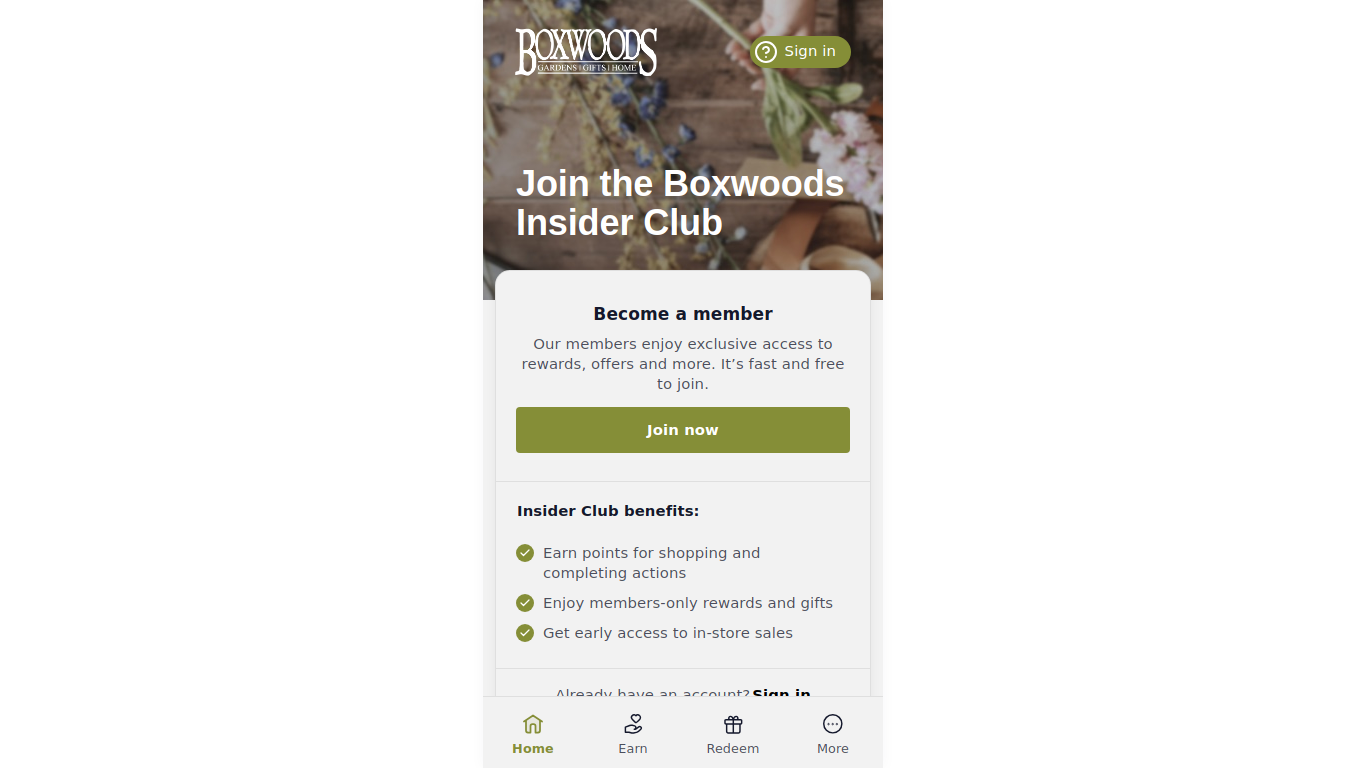 Screenshot of boxwoodsloyalty.marsello.app