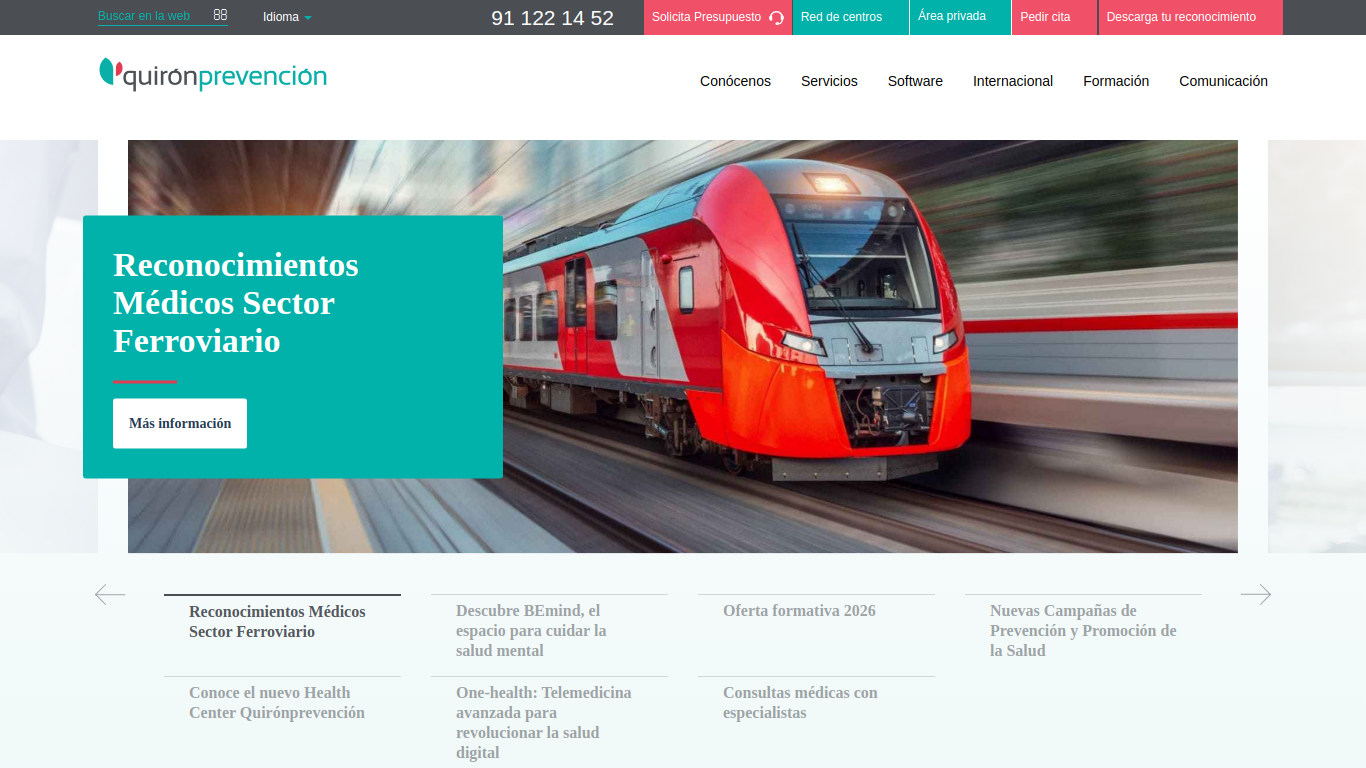 Screenshot of www.quironprevencion.com