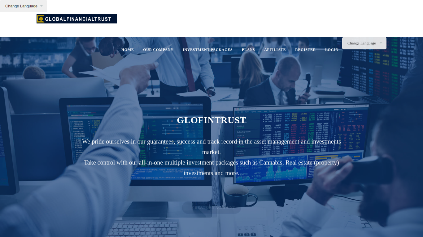 Screenshot of glofintrust.com