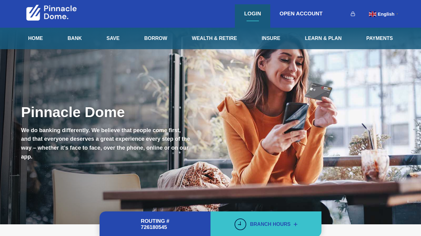 Screenshot of pinnacle-dome.com