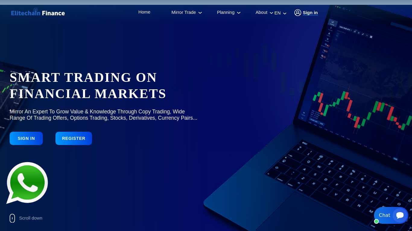 Screenshot of elitechain-finance.xyz